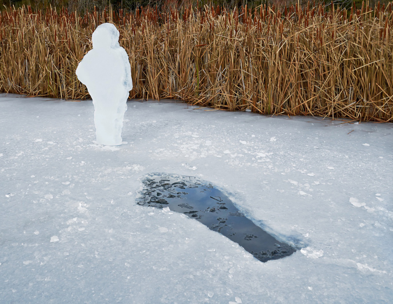 Embodied by Martin HillIce cut from the surface of the lake.1600 x 700 x 200mmDiamond Lake, Wanaka, New Zealand