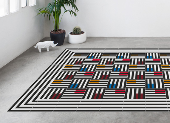 Contemporary Modern Floor Tiles Carpets made of PVC