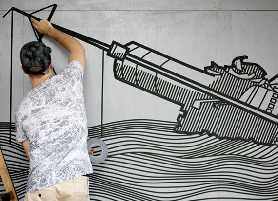 Masking Tape Street Art by Buff Diss