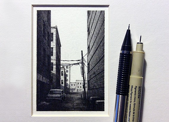 Small Cityscape Drawings by Taylor Mazer