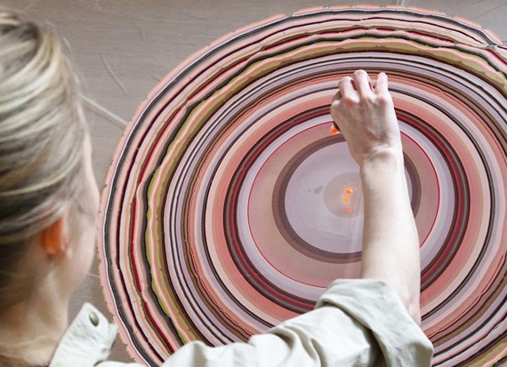 Colourful Marbled Wood Surfaces by Snedker Studio