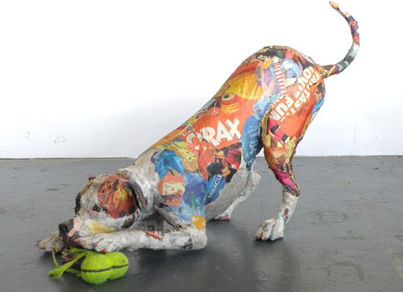 Sculptures out of Newspaper by Will Kurtz