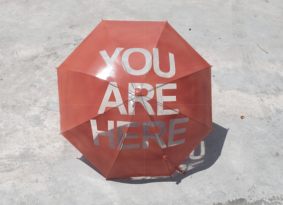 You Are Here Umbrella by Nadiah Alsagoff