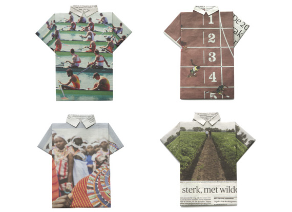 NEWSHIRT: Folding Shirts from Newspaper by Jetty van Wezel