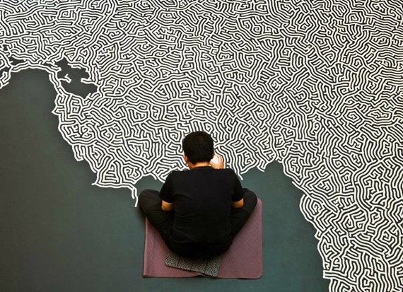 Drawing Labyrinths with Salt by Motoi Yamamoto