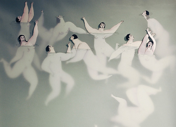 Into the Water - Dones d'Aigua Paper cut Illustration Series by Sonia Alins
