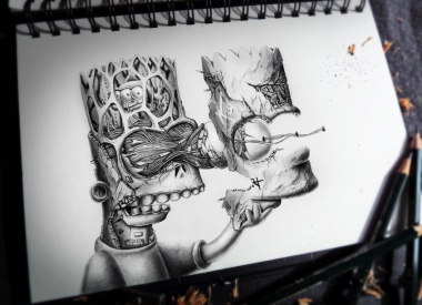 Distroy - Graphite Cartoon on Paper