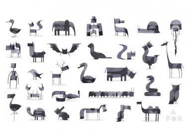 Calligraphy Animals by Andrew Fox