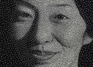 Portraits with Sewing Thread by Kumi Yamashita