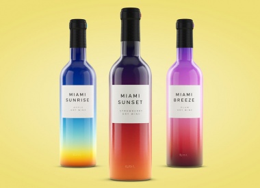 Fruit wine packaging inspired by Miami sky