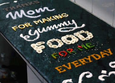 Food Lettering: Thanks Mom by Niteesh Yadav