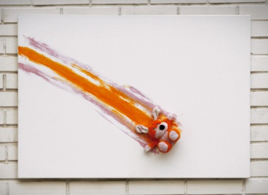 Abstract Paintings with Stuffed Animals