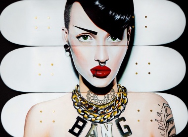Painting on Skateboard Decks by Roxy Peroxyde