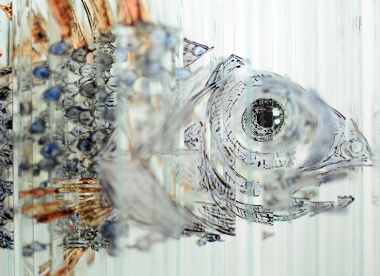 Glass Sculpture with Four Hidden Paintings