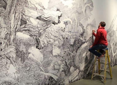 Huge Mural Drawn with Sharpie