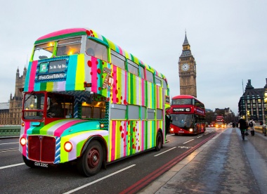 Completely Knitted 7up Bus by Magda Sayeg