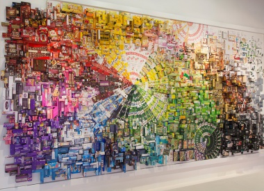 Mural with 1700 Cardboard Boxes for Mayr-Melnhof