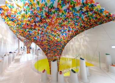Installation with 20,000 Translucent Flowers