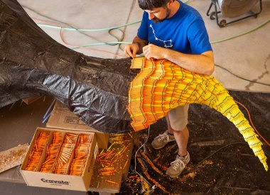 Sculptures made out of Crayons