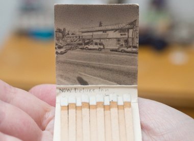 Drawings on matchbook from Google Maps